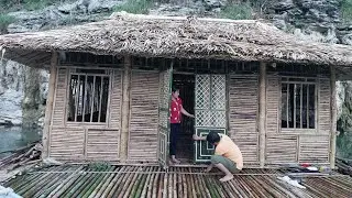 145 Days Building House, Farm Life, Build Skills Bamboo House Floating in the middle of wild lake