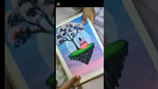floating Island# water colour painting #drawing #shor#