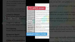 PTE WRITE ESSAY - August Predictions 📝🗓️ #pte #ptewriting #ptetipsandtricks #ptetips #pteexam #tips