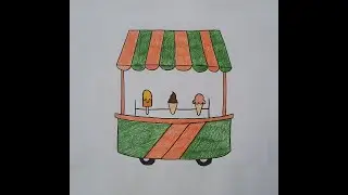 How to draw Ice cream cart | summer season drawing easy step by step @niyuzart