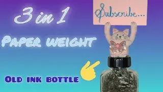 Kitty paper weight&lrm;@crartking&nbsp;#paper weit#card holder#container#diy#cat#ink bottle reuse#airdry clay