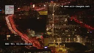 Aerial Footage by night The new Paris Courthouse / Tribunal de Grande Instance Paris