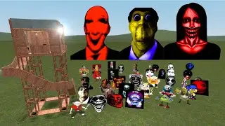 Kuchisake Nextbots , Obunga and Juandale  Vs House | Garry's Mod