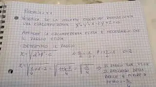 Condizioni di esistenza della circonferenza