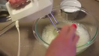 Matcha Cake Instructions - Adding Cream of Tartar to Meringue