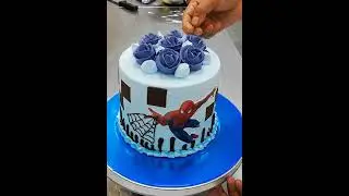 New Spider Man Cake design Ideas Blue Cream Icing Making by 3d cake