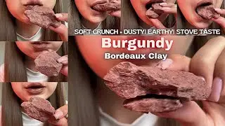 Clay Eating🔊| Dusty Bordeaux Clay Eating | Orsk Clay Crunch| Burgundy Clay ASMR| Soft Crunch|@ne_mel
