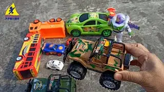Some Transport Toy Vehicles Reviewed and Driving-Excavator,Army Jeep, Robot,Taxi, Tourist Bus,Truck
