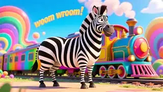 Wroom Wroom Zebra Train  🚂🦓 Fun Vehicle and Counting Song for Kids Toddlers Preschool