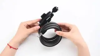 Bike Lock Cable 4.9ft Long Matte Black 2 Keys PVC Thick Rope Coiled Cable with Mounting Bracket
