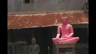 Pink Buddha statue in Lao