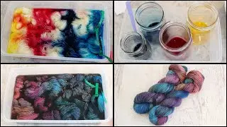 Dyepot Weekly #527 - Dyeing Rustic Wool with Primary Colors in a Shoe Box; Stunning Variegated Yarn