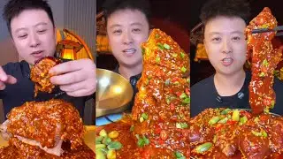 Spicy Yangtou 🔥 Giant Crucian Carp 🐟 & Pig Trotters Mukbang | Extreme Spicy Meat Feast