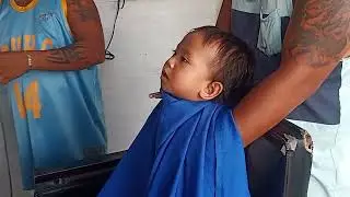 aki's 1st hair cut
