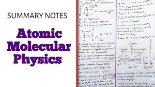 Atomic Molecular Physics Summary Notes NET GATE TIFR NOTES 