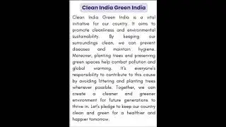 Clean India Green India 💚 Best Speech || Simple Easy Eassy ||