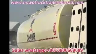 SINOTRUK HOWO NX CNG tractor truck and fuel tank semi trailer waxed carefully before shipping.