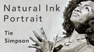 Natural Ink Portrait of Tie Simpson (Hippie Heathen) by Dylan Sara