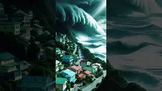 Giant TSUNAMI Strikes Mountain Town in Nature's Fury #tsunami #nature #naturepower #extremeweather