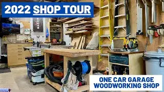 (2022) Small Workshop Tour // One Car Garage Woodworking Shop (20' x 12')