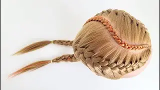 Easy French Braids with Feed-In Braid in the Middle &ndash; Braiding Tutorial #87