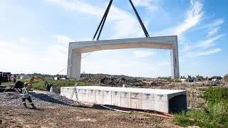 30,000 kg (40 Ton) 3-Sided Precast Concrete Box Culvert Installation