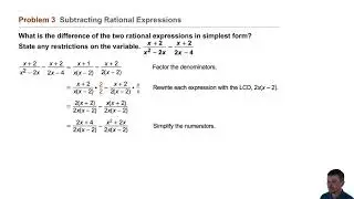 Algebra 2 8-5 Adding & Subtracting Rational Expressions - Problem 3 Subtracting Rational Expressions