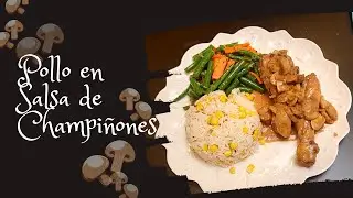 Jugoso Pollo en Salsa de Champiñones