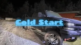 Chevrolet Silverado LB7 Cold start. -28 celsius