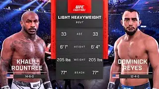 Khalil Rountree vs Dominick Reyes FULL FIGHT | UFC 5 AI Simulation (CPU vs CPU)