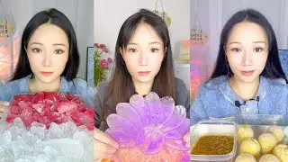 ASMR Colorful Ice Mukbang Eating Show | Satisfying Crunch & Relaxing Sounds | #168