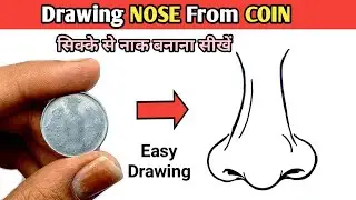 Drawing NOSE From COIN | Front View Nose | Nose Drawing | Nose Drawing | सिक्के से नाक बनाना सीखें