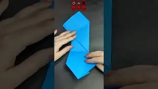 Easy A4 no cuts Squid Game Ddakji flip toy origami 🟥🟦 #shorts #squidgame