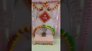 Janmashtami decoration in home 2025 #blue flower plant 🌹🌹