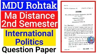 Mdu Ma Distance International Politics 2nd Semester Question Paper | Ma International Politics Paper