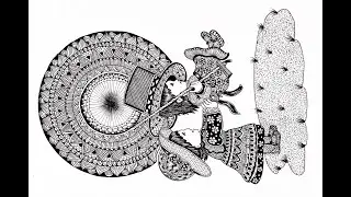 Friendship day special drawing using mandala art | Draw two Girls enjoys swinging & playing
