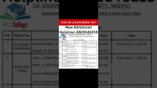 CCS University BA LLB datesheet out