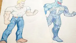 Relaxing Colored Pencil Time Lapse Drawing | Eddie Brock from Spider-Man