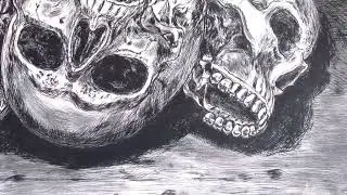 Skulls etching dry point inspired by the 17th century Spanish painter Antonio de Pereda #WW3