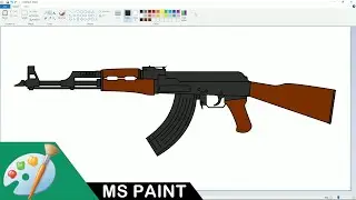 How to draw AK-47 in MS Paint | Easy step by step drawing