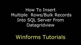 How to Insert multiple row from datagridview into db SQL