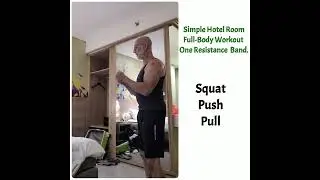 A Simple full body workout.1 resistance band in an Indonesian hotel. My motto        