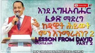 እንደ እግዚአብሔር ፈቃድ ማድረግ // ከዳዊት ህይወት ምን እንማራለን?// ክፍል 2 //ሐዋሪያ ጃፒ//Lesson From David // 2//Apostle japi