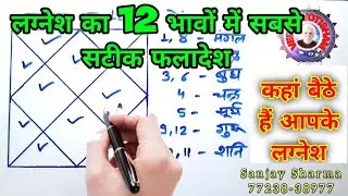 लग्नेश का 12 भाव मे फल। lagna lord in different houses। lagnesh ka 12 bhav me fal। #लग्नेश