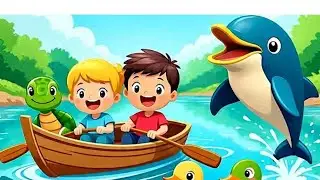 🚤 Row Row Row Your Boat | Cute 3D Nursery Rhyme with Animals | Fun Kids Song for Toddlers