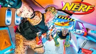 Box Fort ZOMBIES Nerf War Z - ZOMBIES On A PLANE ESCAPE! (Papa Jake)