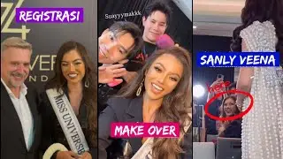 (SWEET MOMENT) SANLY JUMPA VEENA..Sanly Liu Registrasi & Make Over | Day 1 Miss Universe 2025