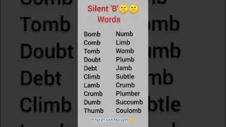 Words with silent 'B' #Silent letters#English with Maryam