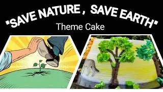 very simple Nature theme cake || save nature save earth theme cake ||chinmayi cakes & classes