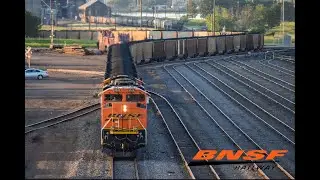 A couple BNSF Trains at BNSF Superior WI Yard